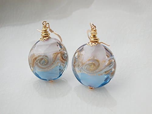 Blue Venetian Murano Glass Earrings