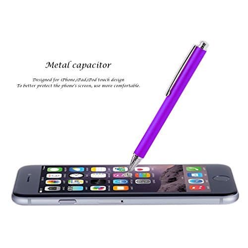 ActionEliters Precise Disc Stylus - Unique Fine Point Stylus Design Touchscreen Pen for iPhone, Samsung, iPad, Tablets, Smartphones and Other Touchscreen Devices (Purple)
