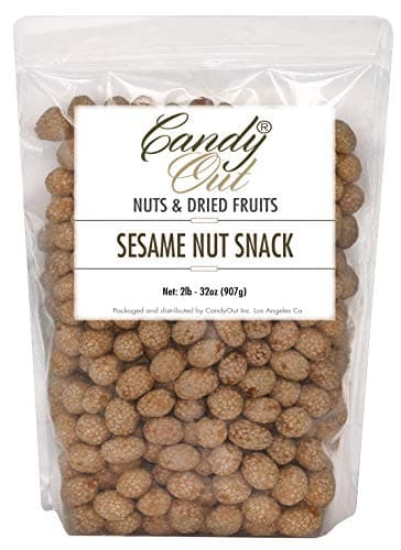 CandyOut Sesame Seeds Coated Peanuts 2 Pound Peanut Snack in Resealable Bag