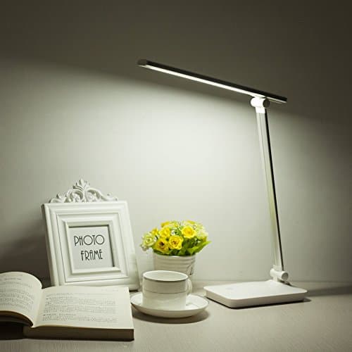 Desk Lamp INVESCH USB Powered Modern LED Table Lamp 3 Level Dimmable Student Lamp Portable and Foldable for Computer Office Writing Reading
