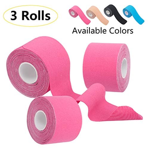High Lee Kinesiology Tape Precut, (3 Rolls Pack) Elastic Therapeutic Sports Tape - Pain Relief for Knee Shoulder and Elbow Ankle, Breathable, Waterproof, Latex Free, 2" x 16.5 feet Per Roll