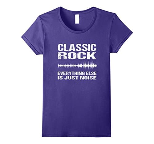 Womens Classic Rock Shirt: Everything Else Is Just Noise Rock Tee Large Purple