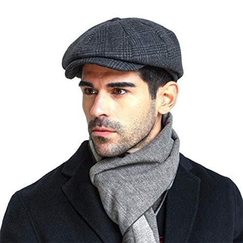 GESDY Men's 8 Panel Octagonal Caps Warm Newsboy Flat Ivy Gatsby Driving Hats Painter Beret Hat