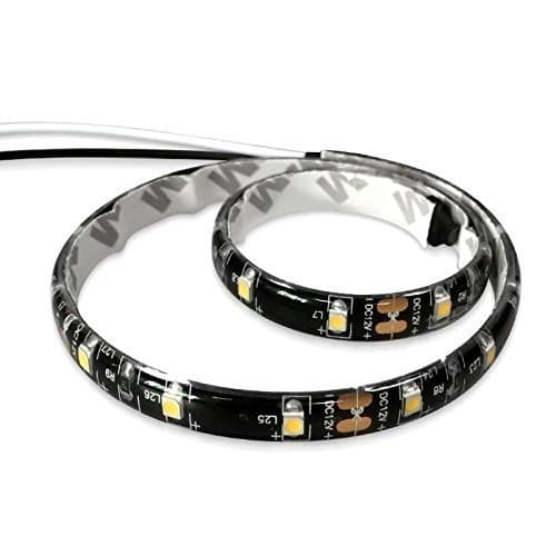 Dream Lighting 12volt DC 16inch Flexible Strip Light for Interior Automotive RV Car Trailer Boat Awning, Under Cabinet, Party Decorating Tape Light-Natural Daylight, 24 LEDs, 120 lumens