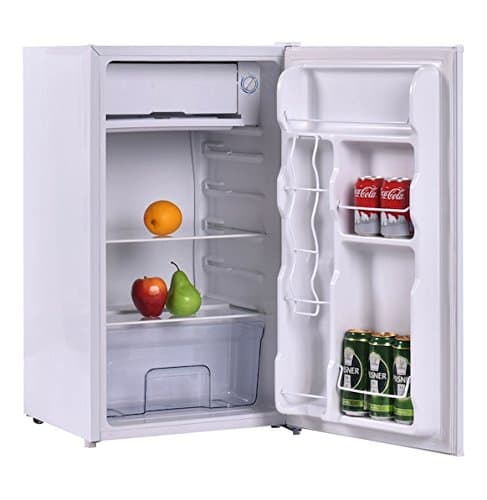 3.2 Cubic Feet Compact Single Reversible Door Mini Refrigerator Cabinet With Internal Freezer Ideal For Use In Dorm Office Or Your Mini Bar Adjustable Temperature Easy To Care