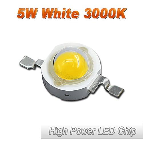 10 Pcs Hontiey High Power LED Chip 5W Warm White Light 3000K-3500K Bulbs 5 Watt Beads DIY Spotlights Floodlight COB Integration Lamp SMD