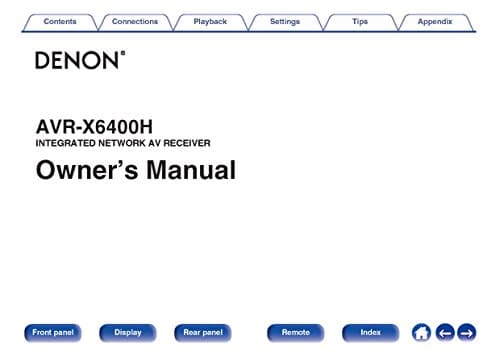Denon AVR-X6400H Receiver Owners Instruction Manual