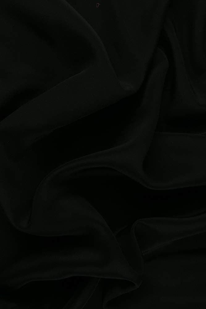 Black Silk Crepe de Chine Fabric