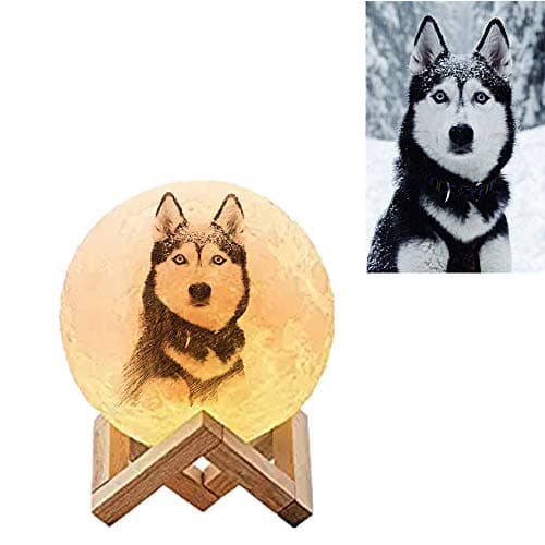 Perfect Christmas Gift Custom Photo Night Light Custom 3D Moon Light(White 7.1inch/18cm)