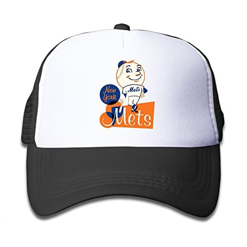 Custom Personalized Two-toned Mascot Mr. & Mrs. Met Trucker Caps Black