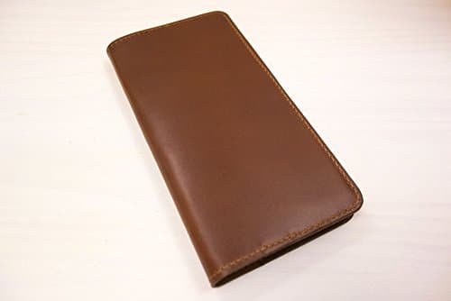 Hobonichi Techo Weeks Leather Cover, Card Pockets, Receipt Pocket, Medium Brown Leather, Tan Stitching