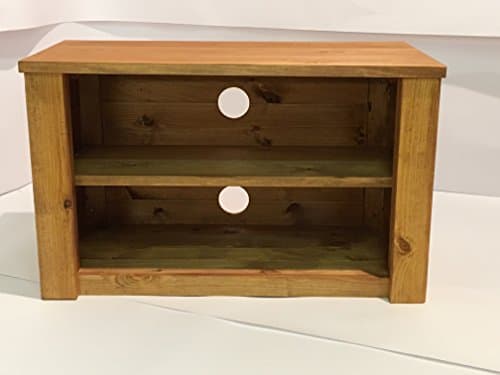 HANDMADE SOILD WOODEN PINE FLAT SCREEN TV UNIT STAND TABLE (75x36x46cm, british oak)