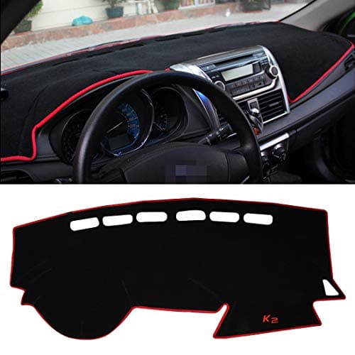 QGT Car Light Instrument Panel Sunscreen Dashboard Mats Cover for Kia K2, Please Note Model and Year(Black) (Color : Red)
