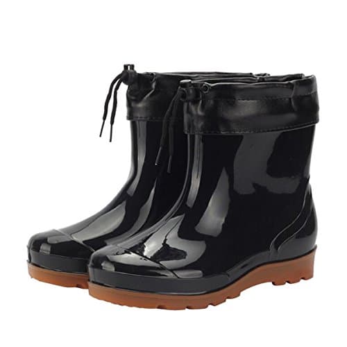 YELLOW AND TREE Men's Rubber Work Boot Waterproof Short Ankle Rain Boot With Warm Liners