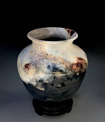 Ceramic Vase in Handmade, Large Pottery Vase, Pit Fire Raku Alternative Fire, Ceramic Fine Art