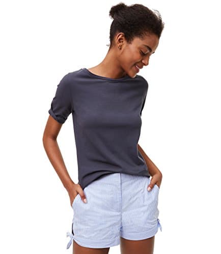 Ann Taylor LOFT Women's Elbow Sleeve Tee Plum