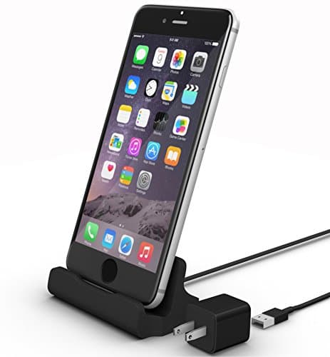 iPhone Charging Dock Kit by La Zuzzi, (Black), Includes Adapter & Lightning Cable, Docking Station For iPhone 7/7 Plus, iPhone 6/6S/6 Plus, iPhone 5/5S, iPod Touch 5, Apple Accessories Collection!