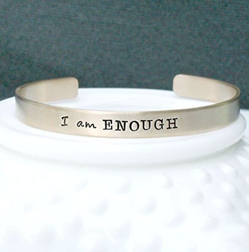I Am Enough Inspirational Cuff Bracelet