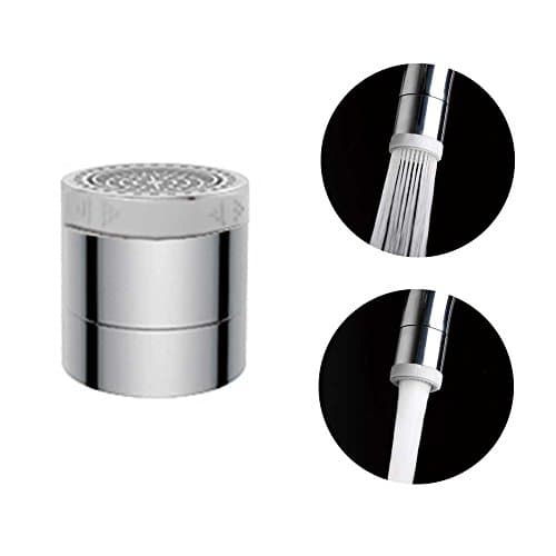 Waternymph Hibbent Dual-function 2-Flow Faucet Aerator, Water Saving Slicione Touch 360-Degree Twist Dual Sprayer Aerator - 55/64 Inch-27UNS Female Thread - Silicone
