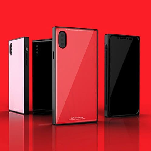 NEW Glass Tempered Glass Case For apple iPhone X 10 | Back Cover Phone Case | Red