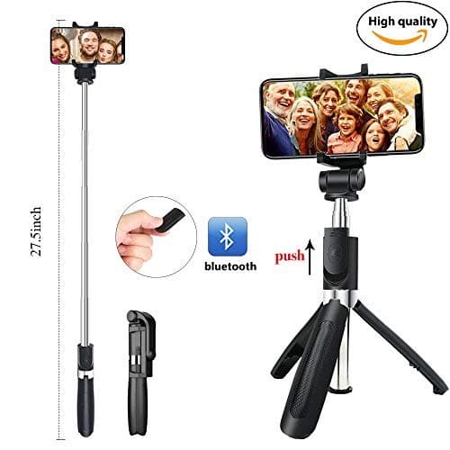 Udoo Selfie Stick Bluetooth, Extendable Selfie Stick Wireless Remote Tripod Stand Selfie Stick for iPhone X/iPhone 8/8 Plus/iPhone 7/iPhone 7 Plus/Galaxy Note 8/S9/S9 Plus/S8