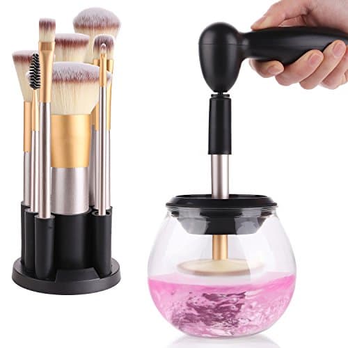 Makeup Brush Cleaner Easy Wash and Fast Dry with 8 Rubber Holders, Suitable for all Size Brushes by VASKER