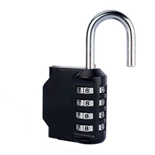 Combination Lock, JMINAL 4 Digit Anti Rust Padlock Master Lock for Luggage,Travel Bag,Drawer,Outdoor, Storage locks,1 Pack-Black