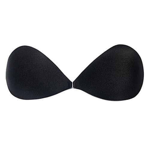 Waterproof Adhesive Bra, Invisible Strapless Sticky Bra Push up Backless Bras for Women, Black D