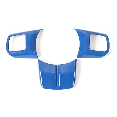 ABS Steering Wheel Cover Trim for 2011 - 2017 Jeep Wrangler JK (Blue)