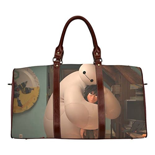 Cute Big Hero 6 Custom Waterproof fabric Two-sided Printing Large Duffle Sports/Travel Bag with Shoulder Straps