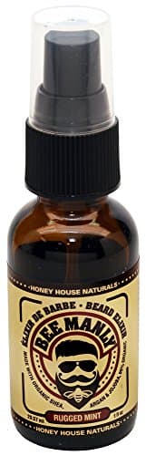 Honey House Naturals Bee Manly Beard Elixir - Rugged Mint Scent - 1 ounce Spray Bottle - All Natural Ultra Moisturizing Beard Elixir Infused with Essential Oils - Made in the USA