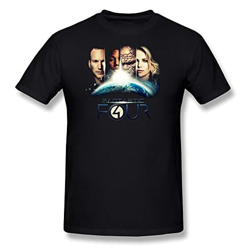 Cheap No Minimum Customized Men The Fantastic Four 2015 T-shirts Medium Black