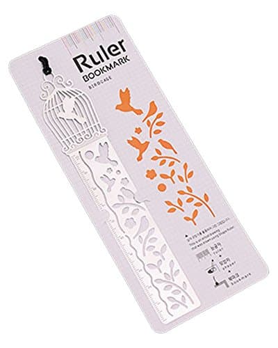 OfficeA Stainless Steel Bookmark with Ruler (Bird Cage)