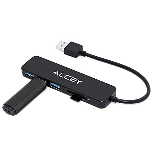USB 3.0 Hub, Alcey Ultra Thin 3-Port USB 3.0 Hub with SD/TF Card Reader Combo