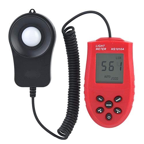 Light Power Meter, HS1010 2000/20000/200000 Lux Illuminometer Digital Light Meter LCD Display Light Power Meter