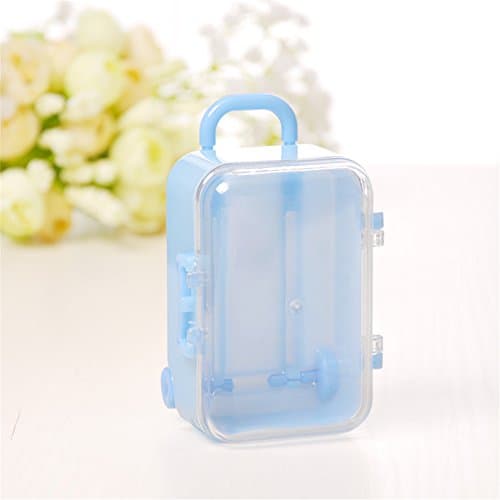 12 PCS Transparent Plastic Candy Boxes Wedding Favor Boxes Mini Suitcase Shape Sweet Cake Gift Supplies Baby Shower Favors Birthday Party Decorations Multi-color