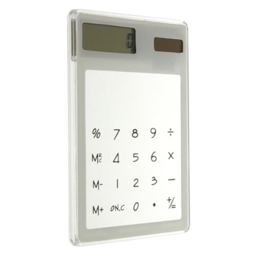 Neptune Shop Solar Touch Screen LCD Electronic Transparent Screen Calculator (White)
