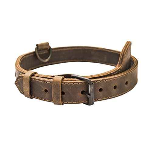 Thick Leather Dog Collar for Medium - Large Size Dogs (21 to 26 Inches) Handmade by Hide & Drink :: Bourbon Brown