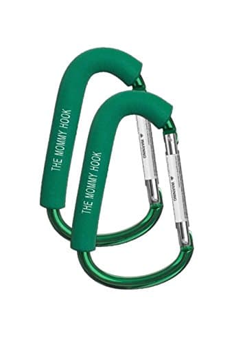 Mommy Hook Stroller Hanger, Forest Green, 2 Pack