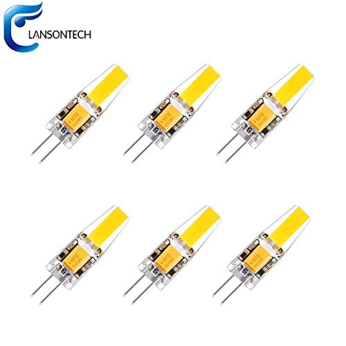 LANSONTECH G4 LED Bi-Pin base 2 Watt DC/AC 12V Light Bulb Warm White 2700K 20 Watt Halogen Bulbs Equivalent - Pack of 6