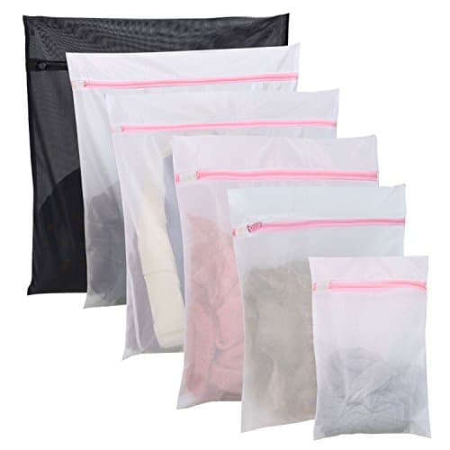 Set of 6 Laundry Bag for Delicates Mesh - 1 Jumbo, 2 Large Delicates Bags, 1 Medium, 1 Small, 1 Mini Small for Bra, Lingerie, Underwear, Stocking and Clothes Washing in Washer Dryer Laundry Wash Bags