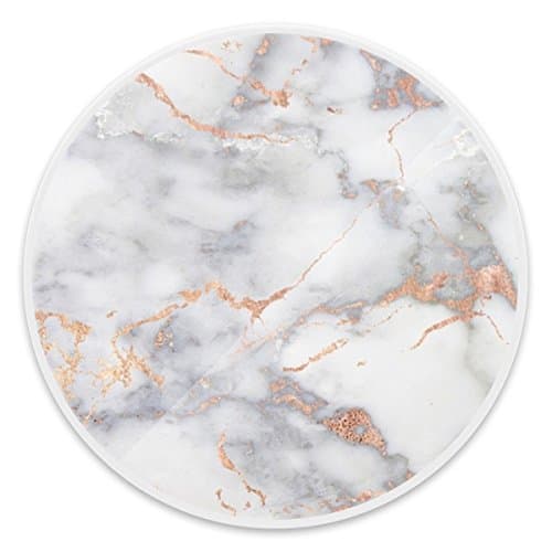 Multi-Function Pop Expanding Stand Grip, Mount Rotatable Sticky Pop Stand for Phone Holder Stand Release Hands - Grey Rose Rold Marble White