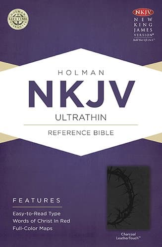 NKJV Ultrathin Reference Bible , Charcoal LeatherTouch