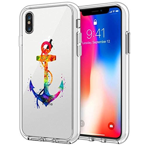 BOCAIGS Phone Case for iPhone Xs Max Anchor Clear Soft TPU Bumper Transparent Scratch Resistant Protective Case for iPhone Xs Max