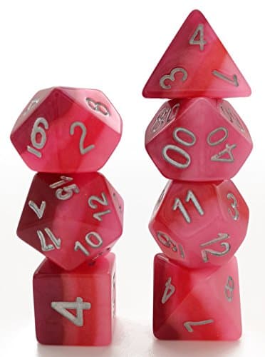 Hengda dice Polyhedral 7-Dice Set Gradient Color Gaming Dice for Dungeons and Dragons DND RPG MTG Table Games Dice