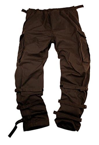Kakadu Traders Motorcycle Walk a Bout Riding Pants Made from MicroWax Oilskin Brown