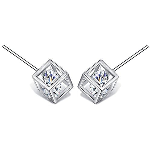 18K Gold Plated/White Gold Plated 925 Sterling Silver Stud Earrings For Women