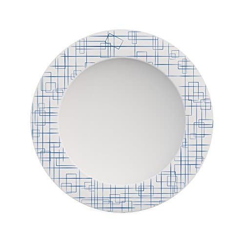 Ornamin Plate Deep Ø 24 cm Papyrus Blue Melamine (Model 1205) / camping plate, pasta plate, sturdy plastic plate, soup plate