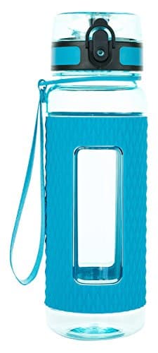 Premium 24 oz Tritan Water Bottle with Fruit Infuser Filter - BPA Free Water Bottle with Silicone Sleeve - Best Water Bottle for Hiking, Gym, Running or any Sports Water Bottle with Strap