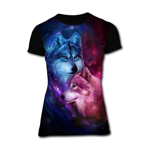100% Cotton New Awesome Shirts 3D Make Custom With Wolf Love For Women